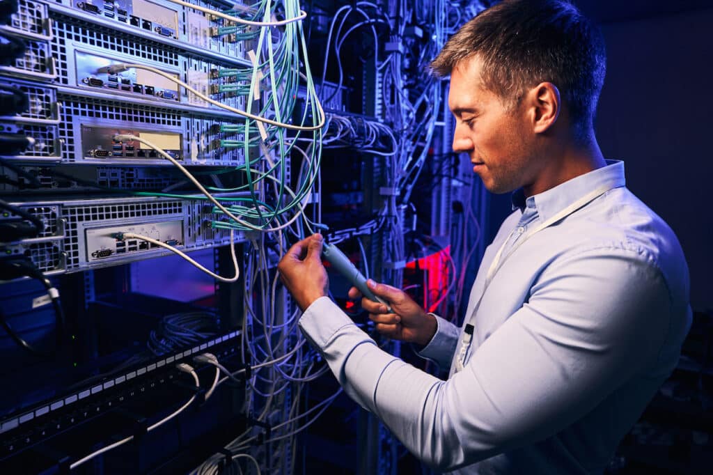 employee checking it infrastructure